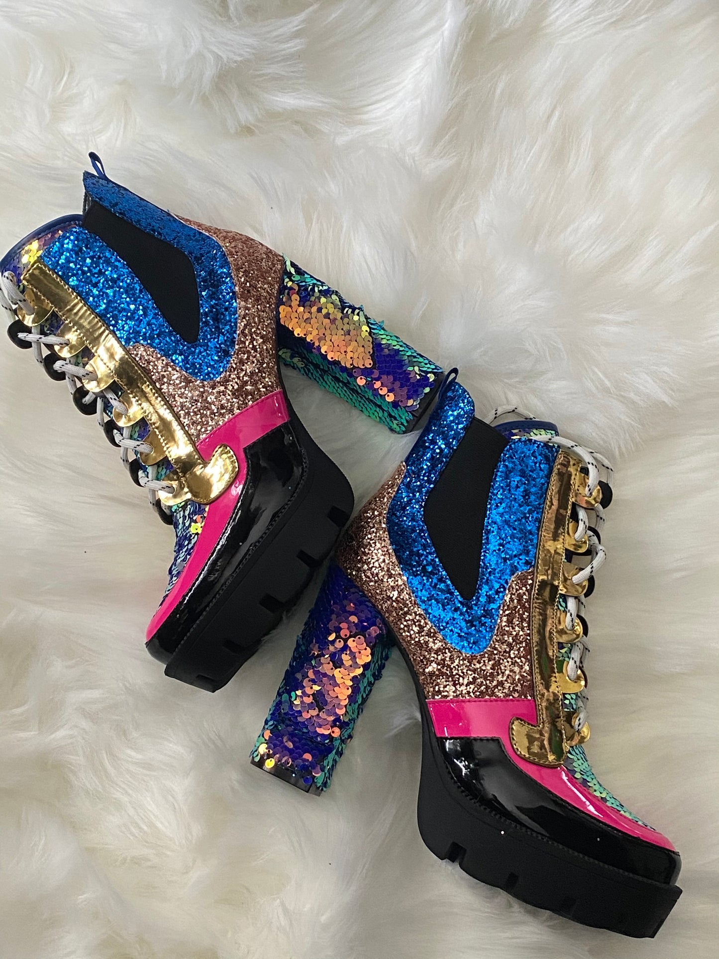 Multi Colored Sequin Bootie