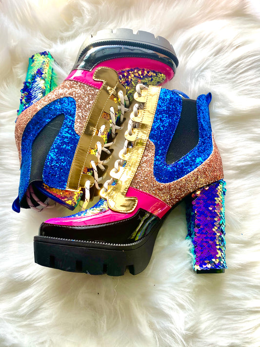 Multi Colored Sequin Bootie