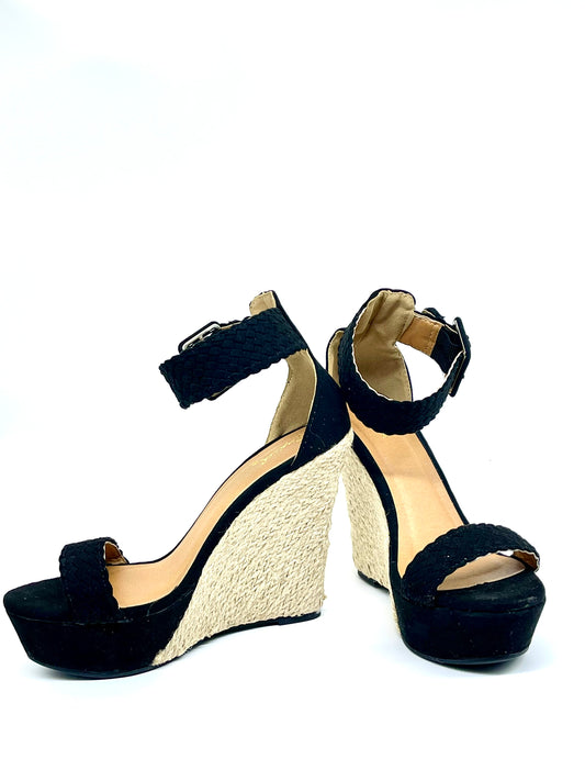 Black Wedge Sandal