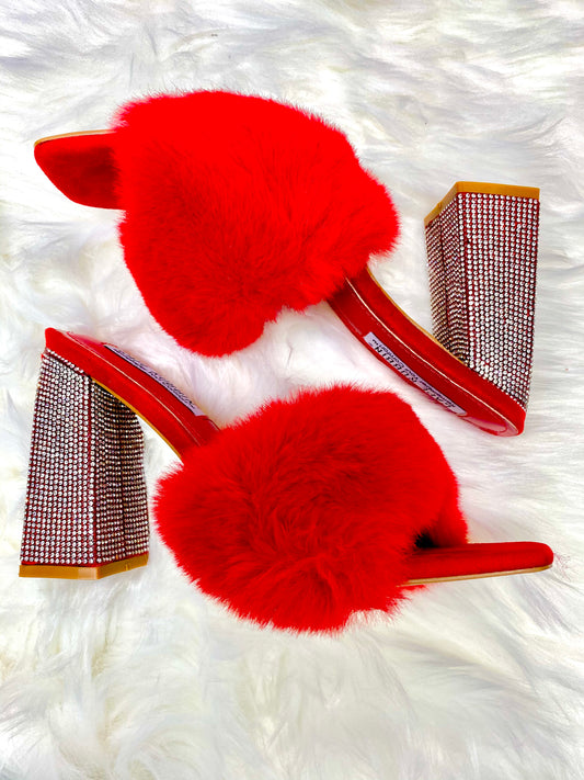 Furry Fluffy Chunky Heels
