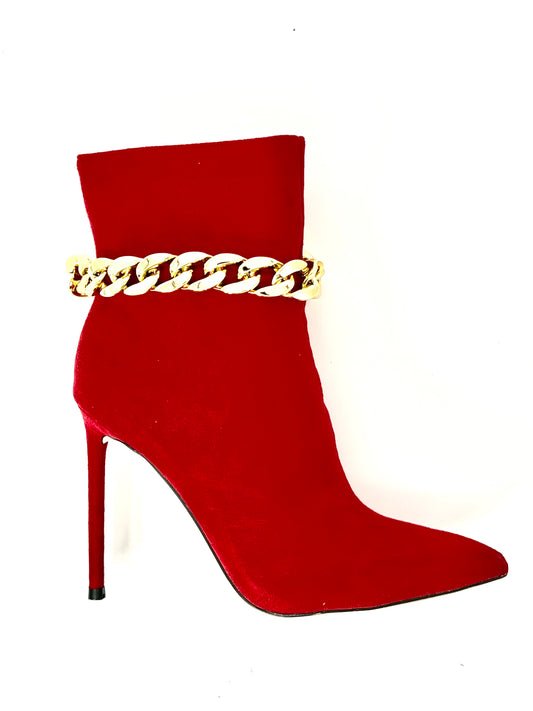 Red Ankle Bootie